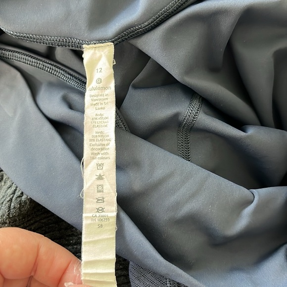 Lululemon Sheer Will Leggings Mesh Sheer Thigh Panels Pulse Stone Blue - Picture 15 of 15